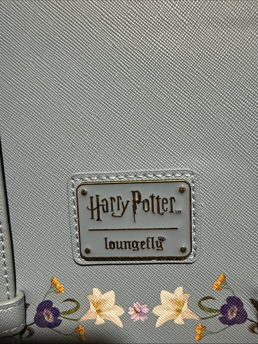 Loungefly Light Blue Floral Cat Spellbook Backpack - Picture 3 of 7